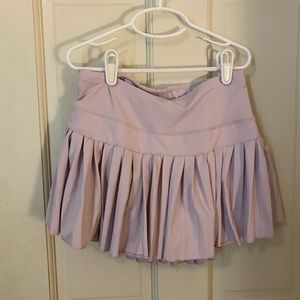Gold Hinge Pleated Tennis Skirt Baby Pink